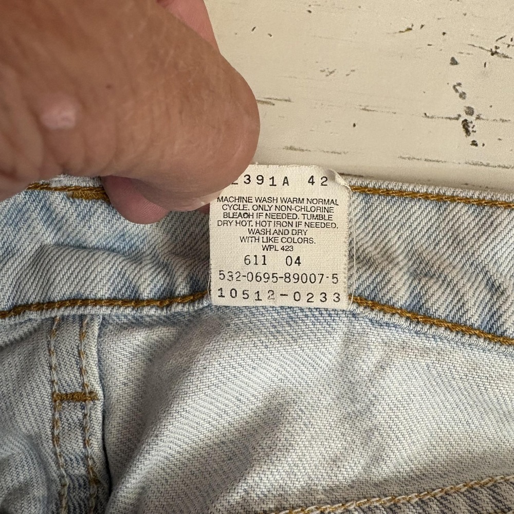 Levi's 512 Slim Fit Tapered Jeans Juniors 15 32X29 Hemmed High Rise Vintage - Picture 6 of 11